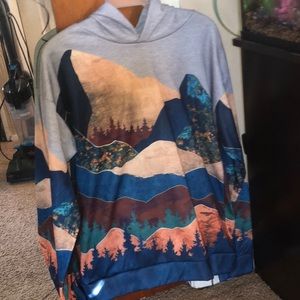 Landscape long sleeve hoodie